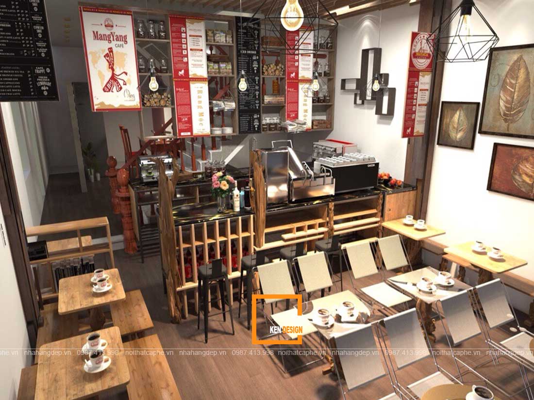 thiết kế nội thất quán cafe 